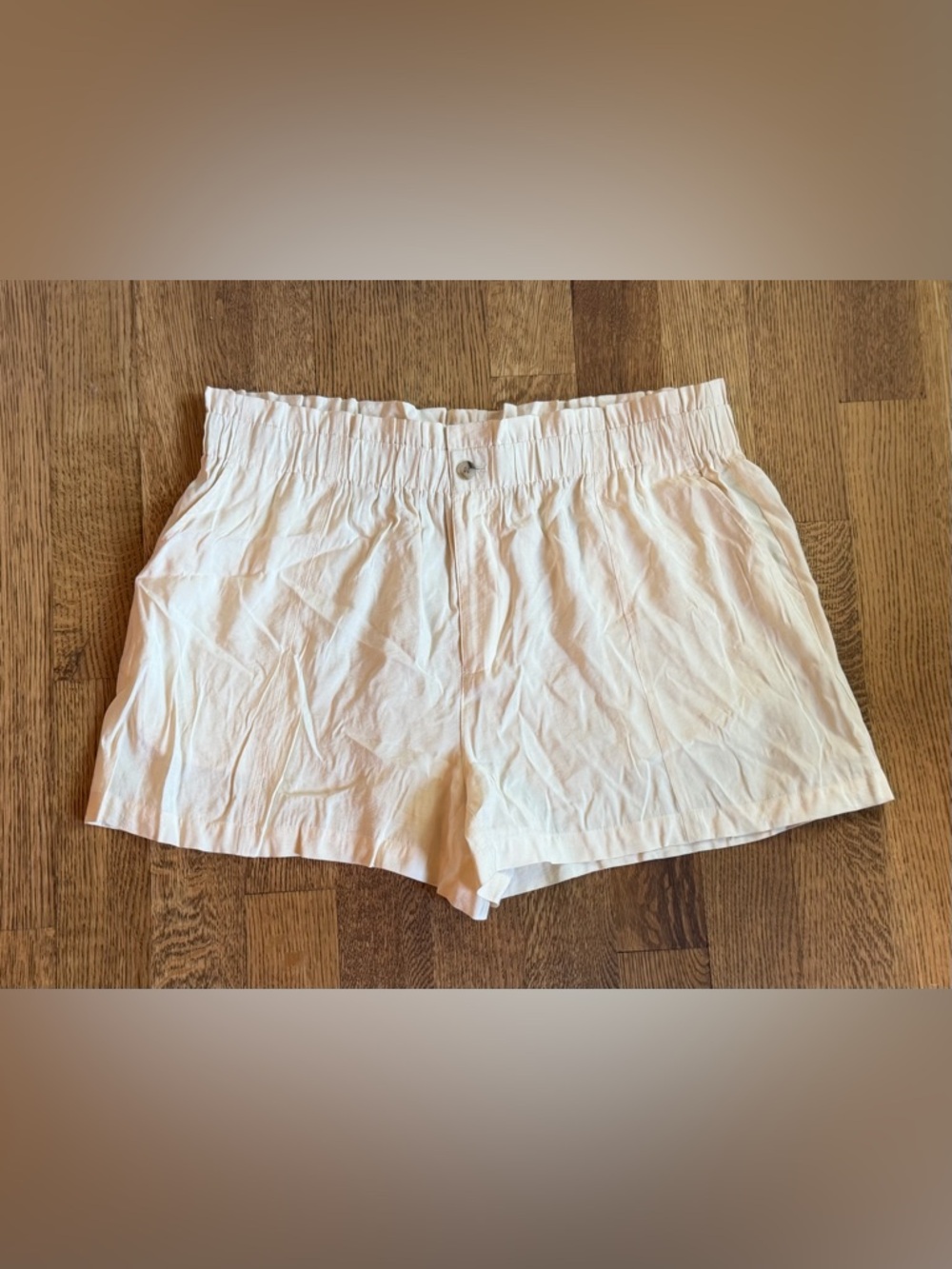 NWOT Madewell Plus Seamed Pull-On Paperbag Shorts in Softdrape 2X -Buttery Ivory